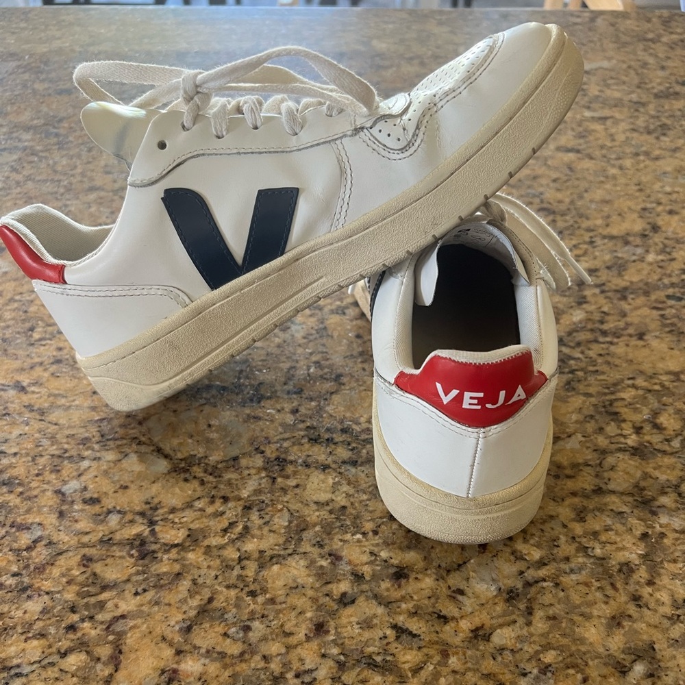 Veja Red, White and Blue sneakers